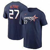Men's Houston Astros #27 Jose Altuve Navy 2025 City Connect Fuse Name & Number T-Shirt,baseball caps,new era cap wholesale,wholesale hats